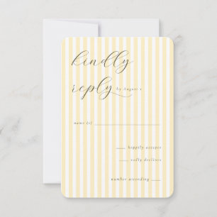 Elegant Yellow Stripes RSVP Card