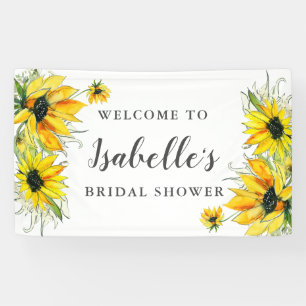 Elegant Yellow Sunflower Floral Bridal Shower Banner