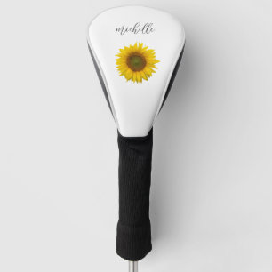 Elegant Yellow Sunflower Personalised Golf Head Cover