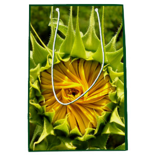 Elegant yellow sunflower photo medium gift bag