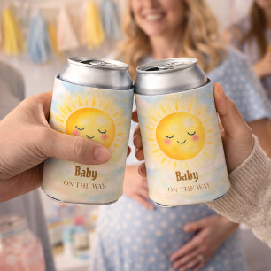 Elegant Yellow Sunshine Baby Shower Party Can Cooler