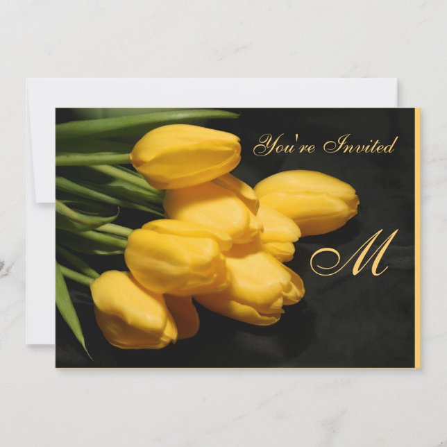 Elegant Yellow Tulip All Occasion Invitation (Front)