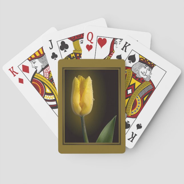 Elegant Yellow Tulip Playing Cards (Back)