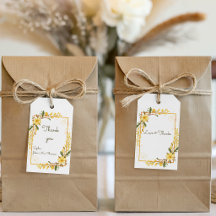 Elegant Yellow Watercolor Floral Bridal Shower