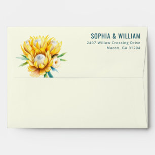 Elegant Yellow Watercolor Floral Envelope