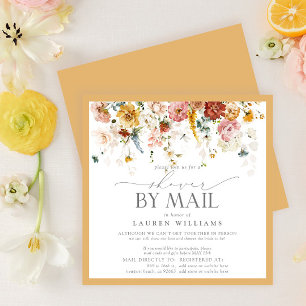 Elegant Yellow Wildflower Bridal Shower By Mail Invitation
