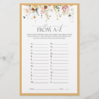 Elegant Yellow Wildflower Bridal Shower Game