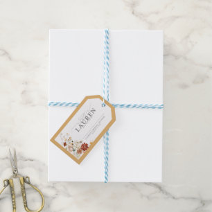 Elegant Yellow Wildflower Bridal Shower No Wrap Gift Tags