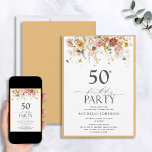 Elegant Yellow Wildflower Watercolor 50th Birthday Invitation<br><div class="desc">Make your 50th birthday celebration special with this beautiful Elegant Yellow Wildflower Watercolor Birthday Invitation. It features a timeless watercolor garden and wildflowers, expertly accented with modern and stylish hand lettered calligraphy. Perfect for a 50th birthday party or luncheon! This stunning invitation is sure to make an impression on your...</div>