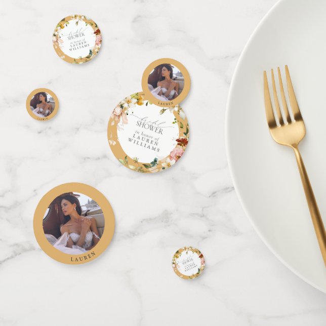 Elegant Yellow Wildflower Watercolor Bridal Shower Confetti (Group)