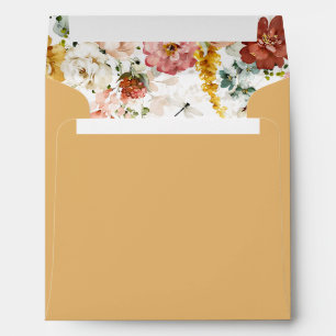Elegant Yellow Wildflower Watercolor Square Envelope