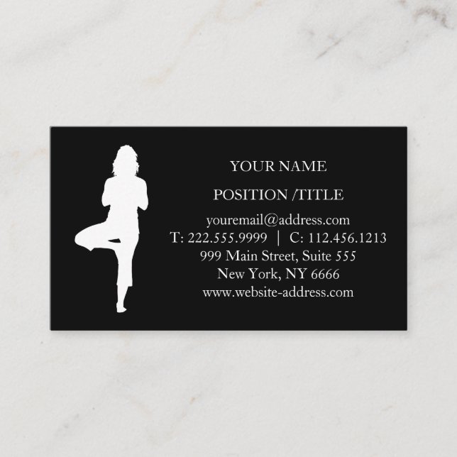 Elegant Yoga Instructor Business Card (Front)