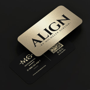 Elegant Yoga Instructor Holistic Black Faux Gold Business Card