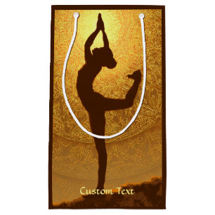 Elegant Yoga Pose Silhouette Mandala Personalise Small Gift Bag