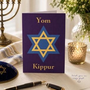 Elegant Yom Kippur Star of David Card