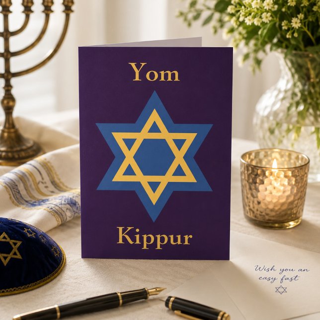 Elegant Yom Kippur Star of David  Card (Creator Uploaded)