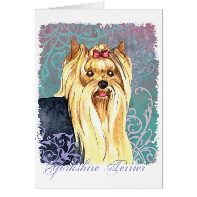 Elegant Yorkie Card (Front)