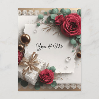 Elegant “You & Me” Gold Cursive Flat Greeting Card