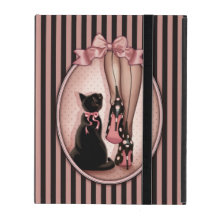 Elegant young woman and black cat