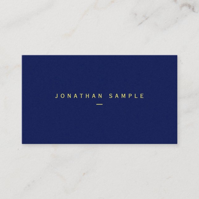 Elegant Your Custom Text Matte Paper Blue Luxury Business Card (Front)