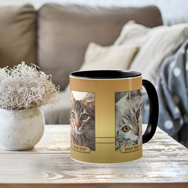 Elegant Your Cute Cat Photos Gold Mug (Creator Uploaded)