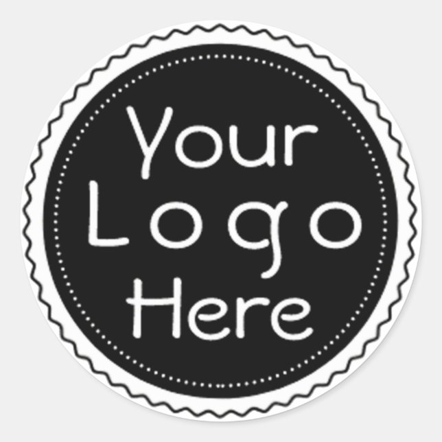 Elegant Your Logo Here Classic Round Sticker (Front)