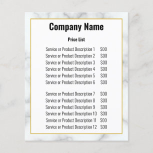 Elegant Your Logo Here Price List Flyer