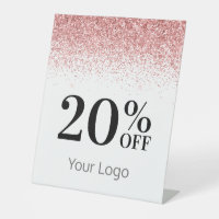 Elegant Your Logo Pink Glitter 20% Off Business
