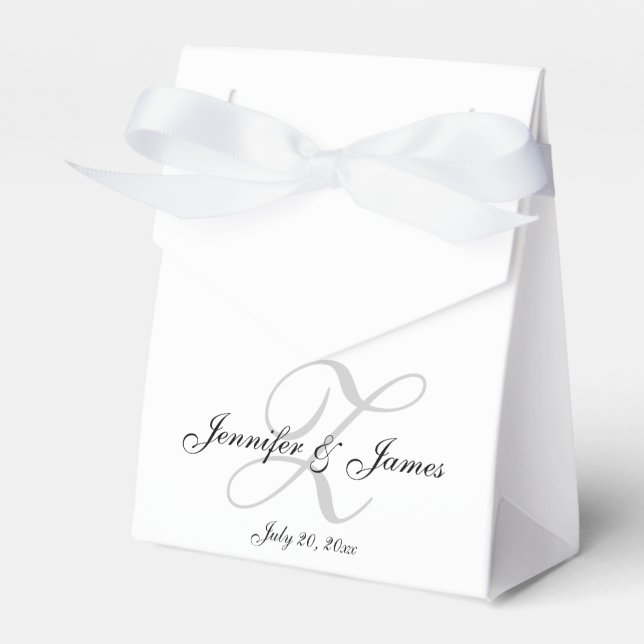 Elegant Z Monogram | Wedding Favour Boxes (Front Side)