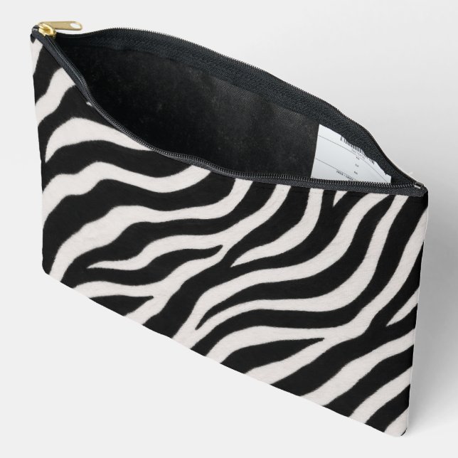 Elegant Zebra Patter Accessory Pouch Stylish Stora (Open)