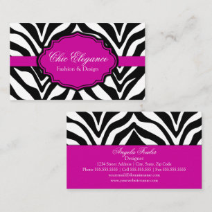 Elegant Zebra Print Business Card