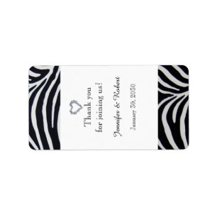 Elegant Zebra Stripe Wedding Lip Balm Label