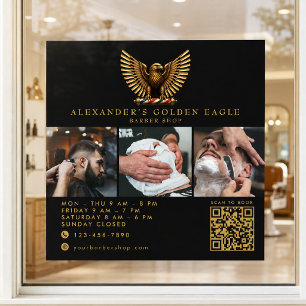 ElegantBarber Shop Golden Eagle Qr Code Logo 