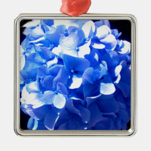 ElegantCobalt blue floral elegant hydrangeas Metal Tree Decoration