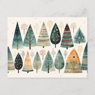 Elegante abstrakte Weihnachtsbäume Postcard