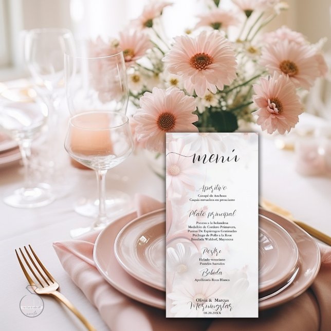 Elegante acuarela rubor rosa margaritas  (Creator Uploaded)