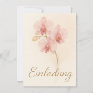 Elegante Einladungskarte mit zarten rosa Orchideen Invitation