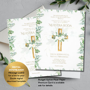 Elegante Invitación De Boda Católica Bilingüe  Inv Flyer
