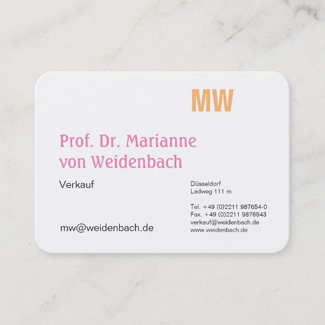 Elegante Karten Business Card (Front)