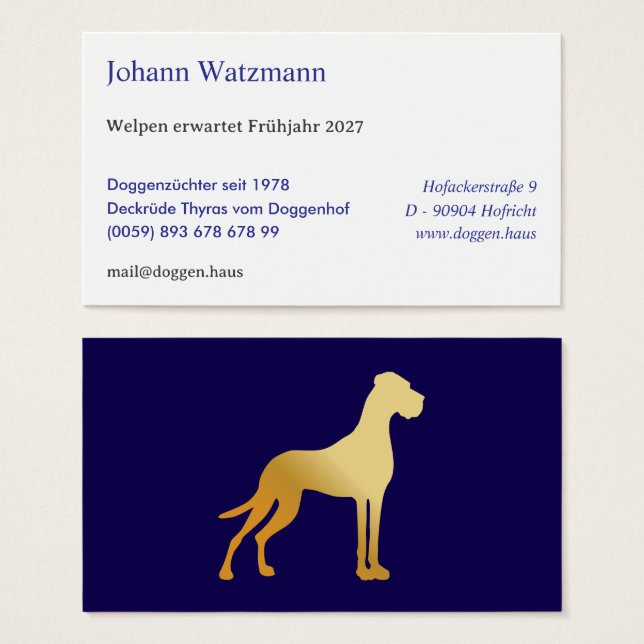 Elegante silhouet van een Deense dog  (Front & Back)