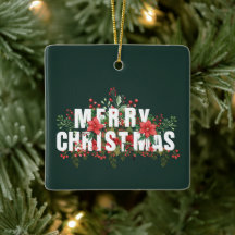 Elegante White Typography Merry Christmas 