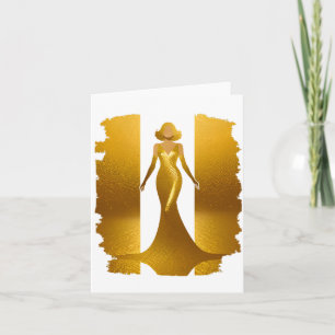 Elegantes Goldkleid Invitation