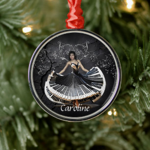 Elegantly dancing woman  metal tree decoration