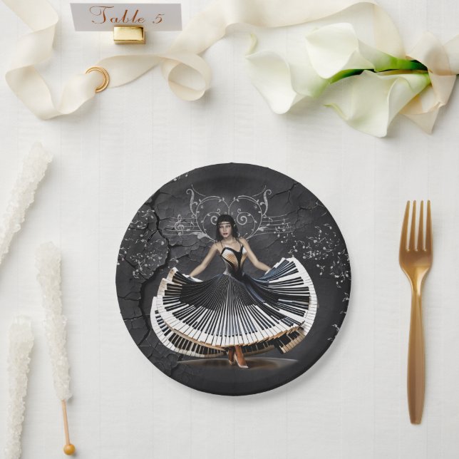Elegantly dancing woman  paper plate (Wedding)