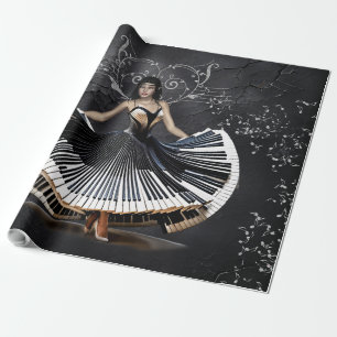 Elegantly dancing woman wrapping paper