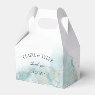 Elegantly decaying Aquerell Mint green gold Favour Box