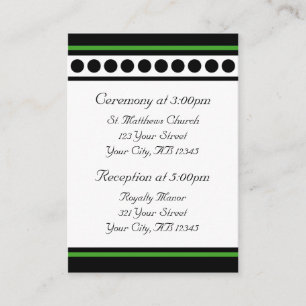 Elegantly Dotted Green Guest Reference Cards