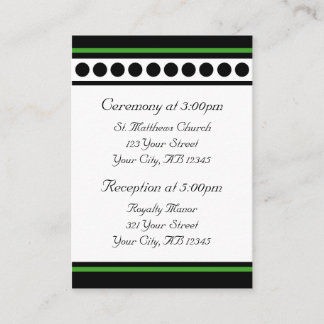 Elegantly Dotted Green Guest Reference Cards