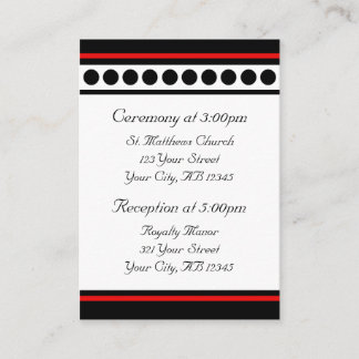 Elegantly Dotted Red Guest Reference Cards