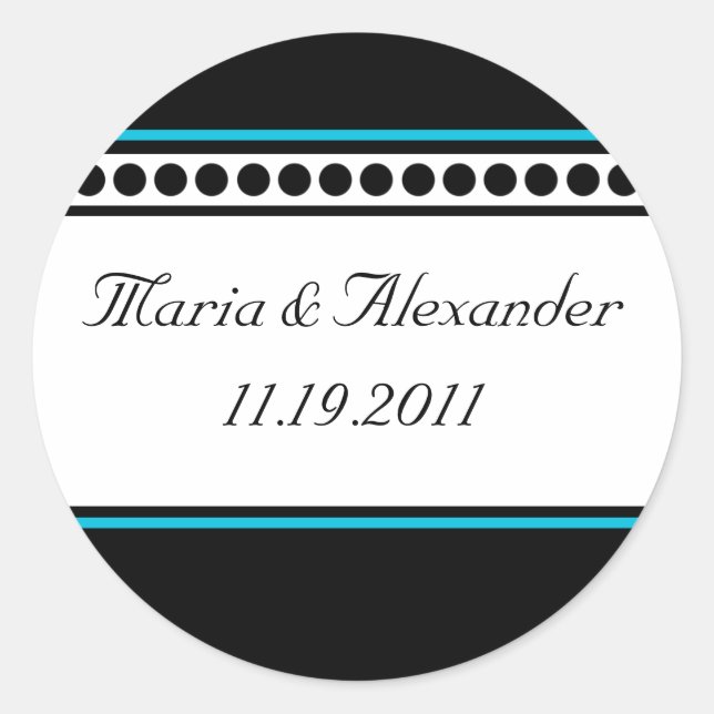 Elegantly Dotted Teal Accent Seals / Stickers (Front)